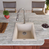 ALFI brand AB1720DI-B Biscuit 17" Drop-In Rectangular Granite Composite Kitchen Prep Sink