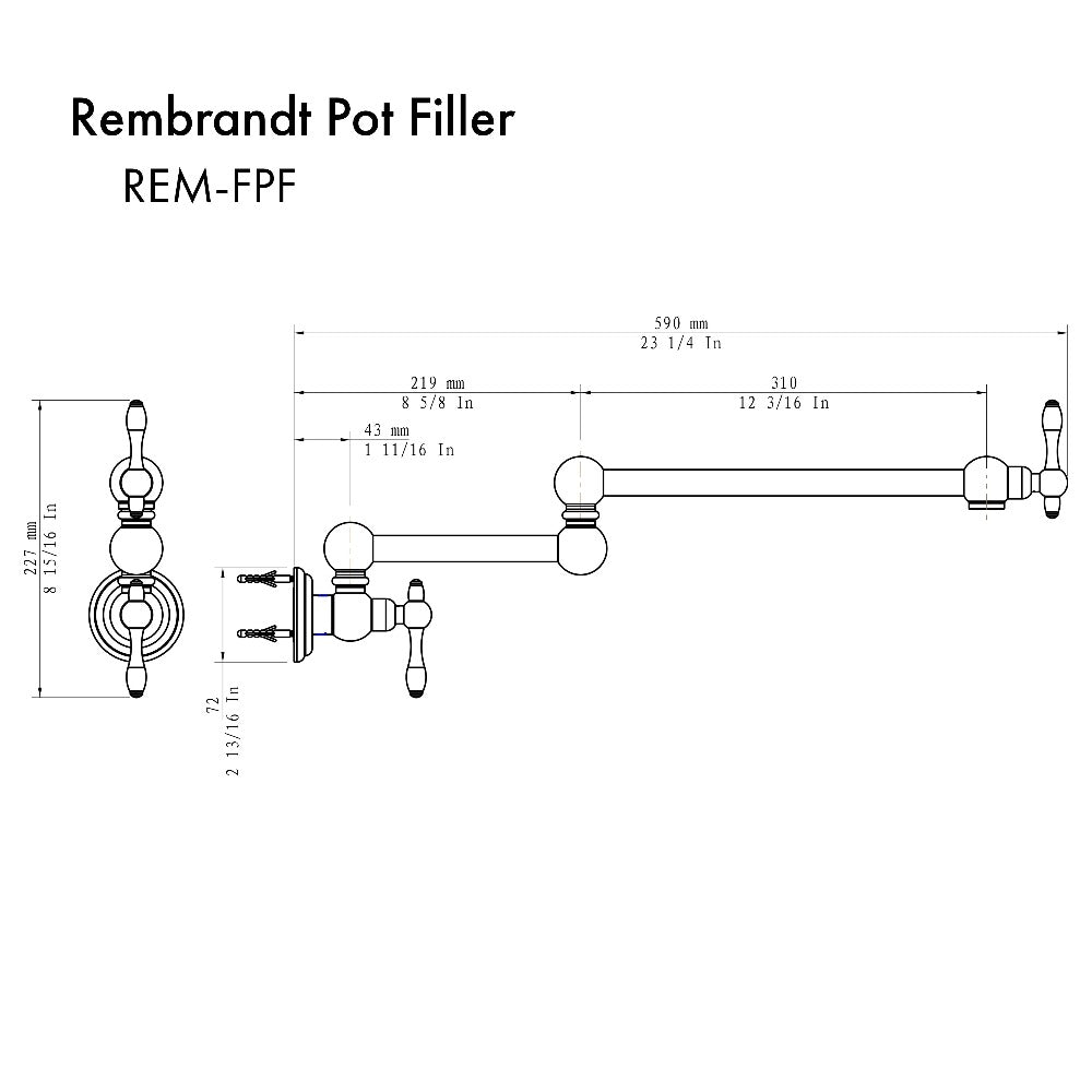 ZLINE Rembrandt Pot Filler in Brushed Nickel (REM-FPF-BN)