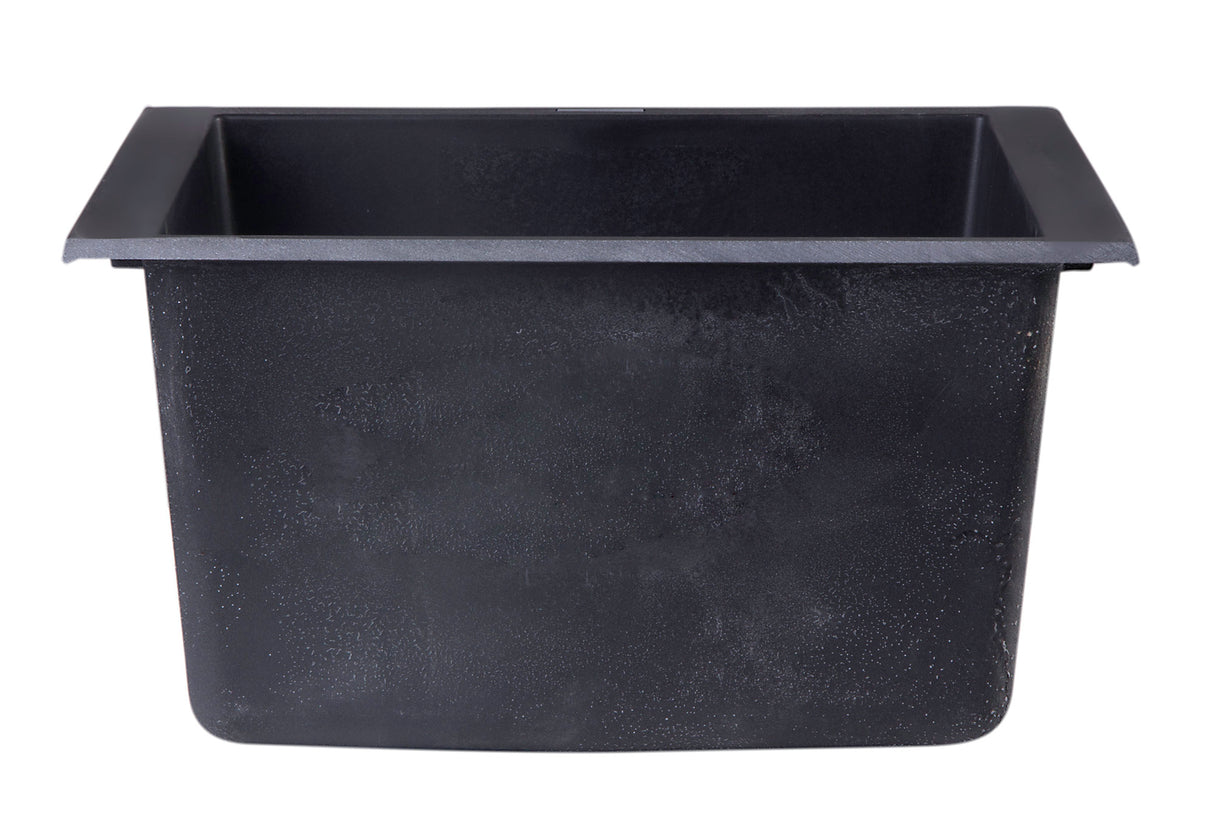 ALFI brand AB1720UM-BLA Black 17" Undermount Rectangular Granite Composite Kitchen Prep Sink