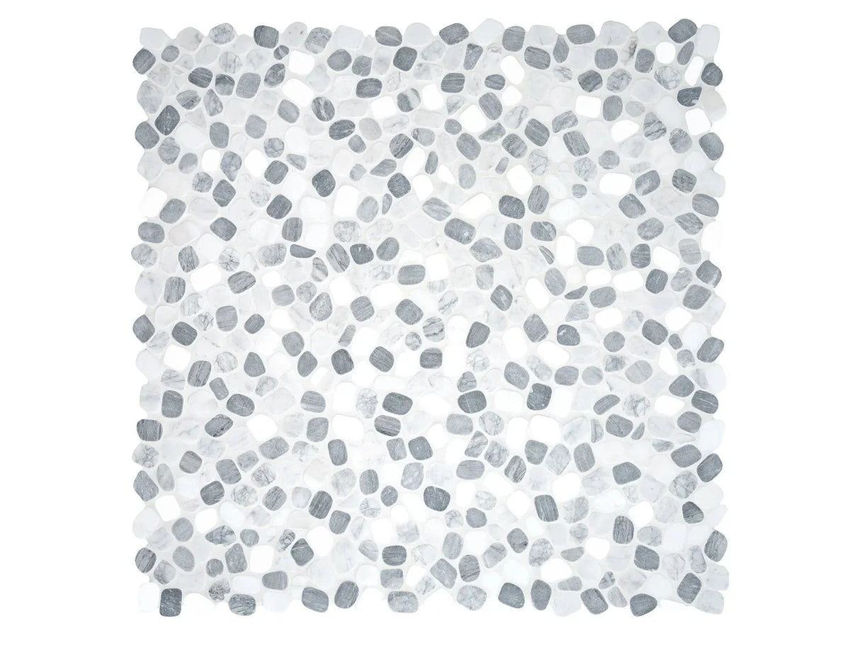 Anatolia Cabana River Blend Pebble Tumbled Marble Mosaic - 1 Sheet = 1 Sqft 5001-0450-0 River Blend - premium natural stone mosaic tile from Anatolia Tile, available at PoshHaus showroom in Keene, NH