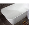 ALFI brand AB9952 67" White Rectangular Solid Surface Smooth Resin Soaking Bathtub