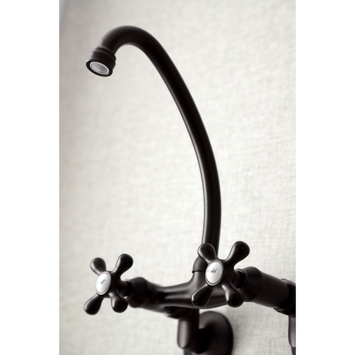 Kingston Brass KS214ORB Kingston Two Handle Wall Mount Kitchen Faucet, Oil Rubbed Bronze