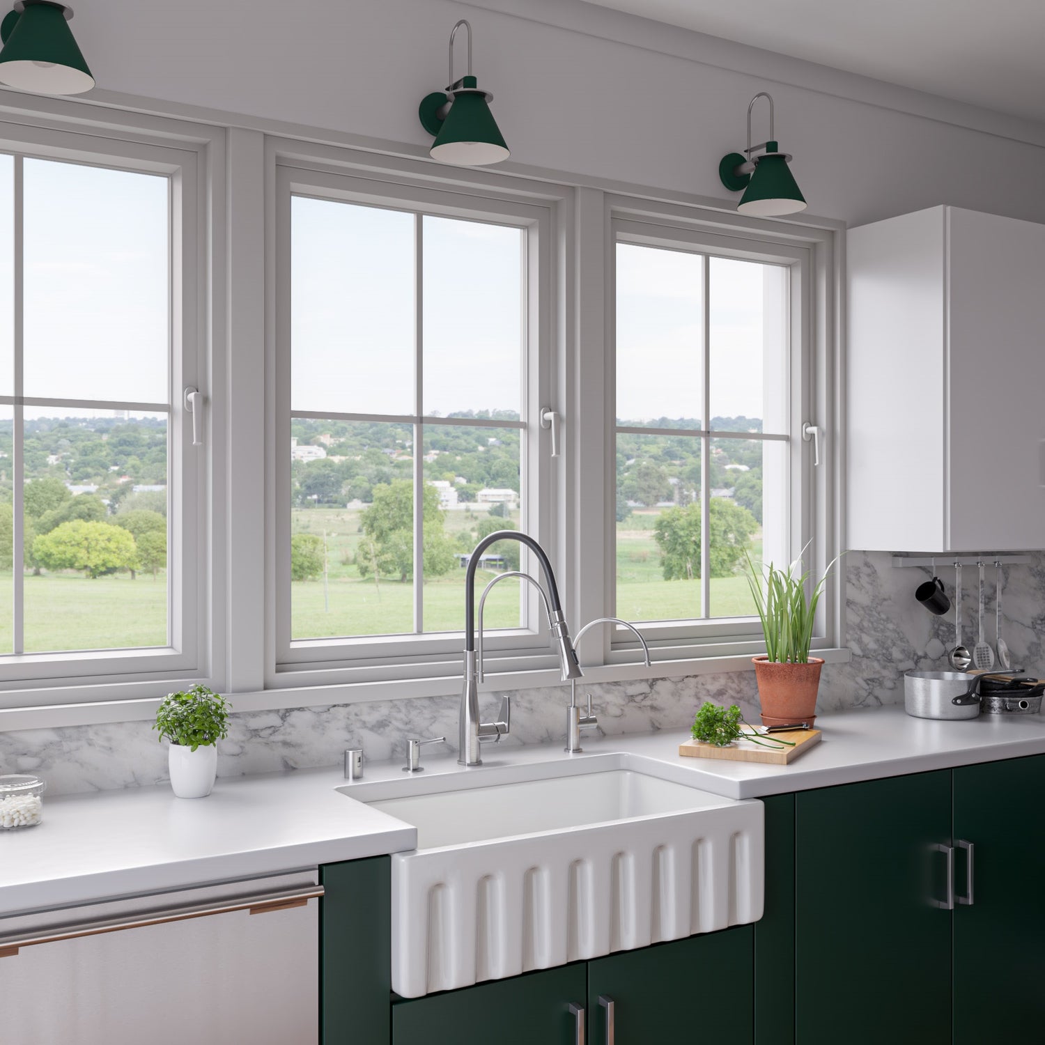 Brushed Nickel Kitchen Faucet with Black Rubber Stem