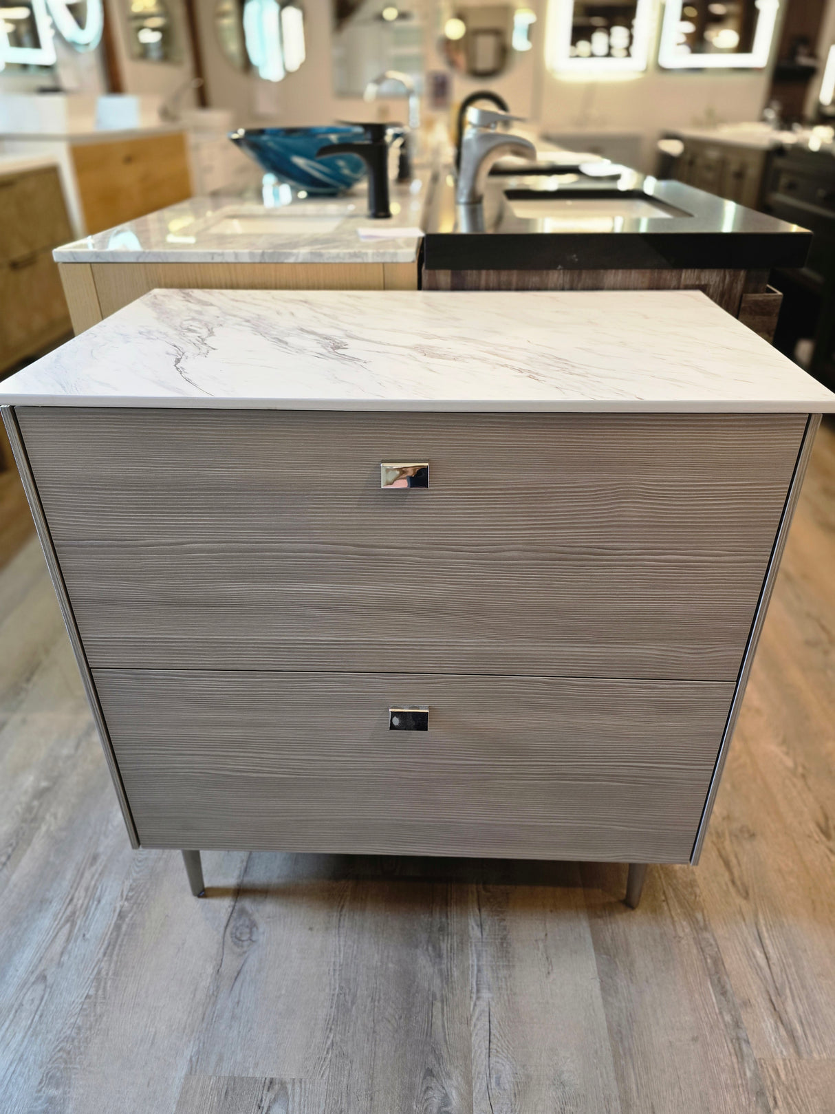 32" Tan Duravit with Thinscape Marble Top