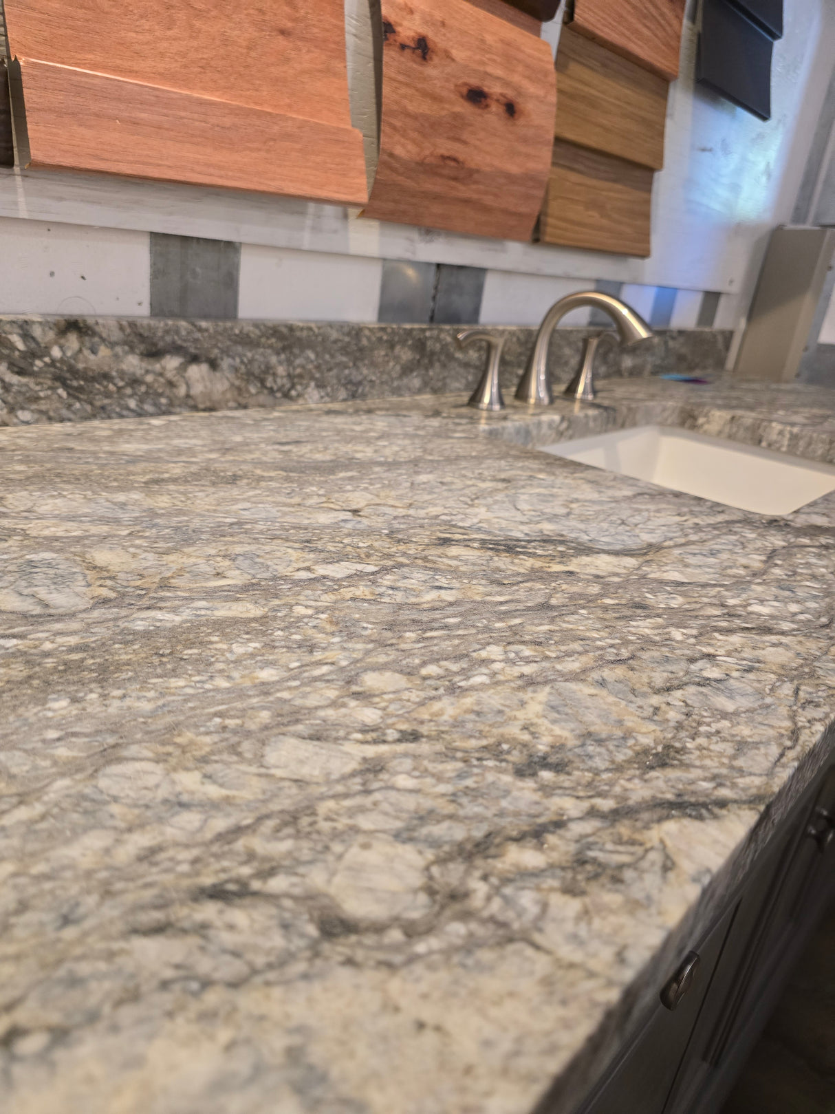 60" Fairmont Designs Vanity with Sahara Sky Granite Top and Gerber Brushed Nickel Faucet