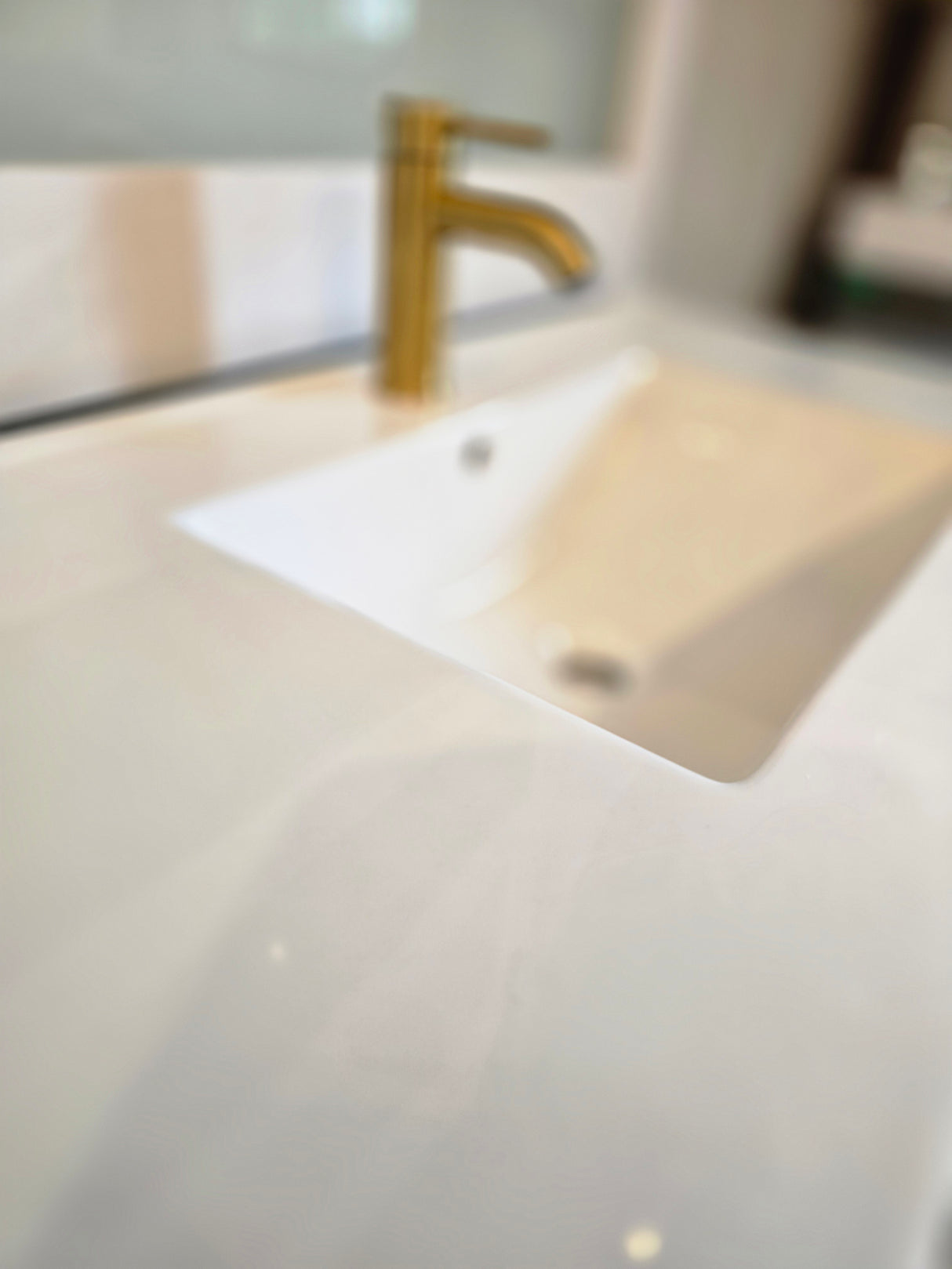 36" Bathroom Vanity White with Gold Hardware & Faucet