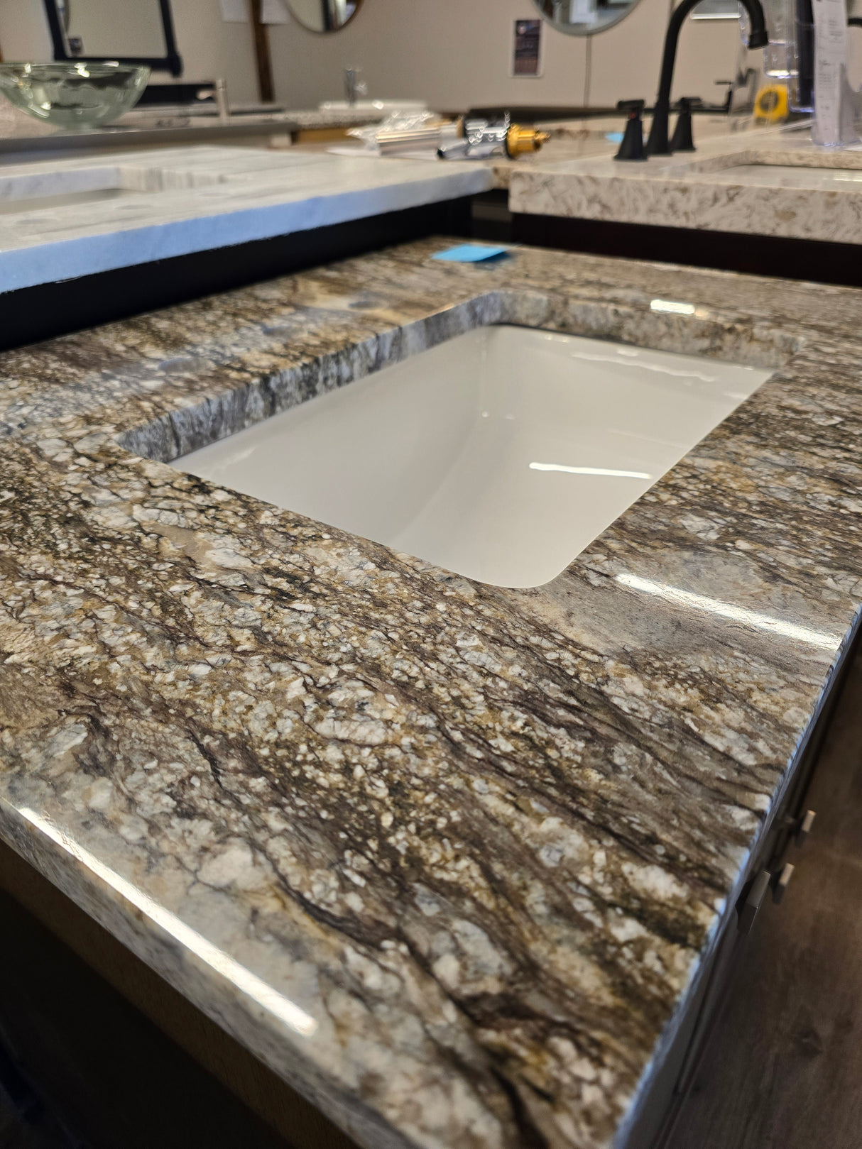 30" James Martin Wood Vanity with Sahara Sky Polished Granite Top