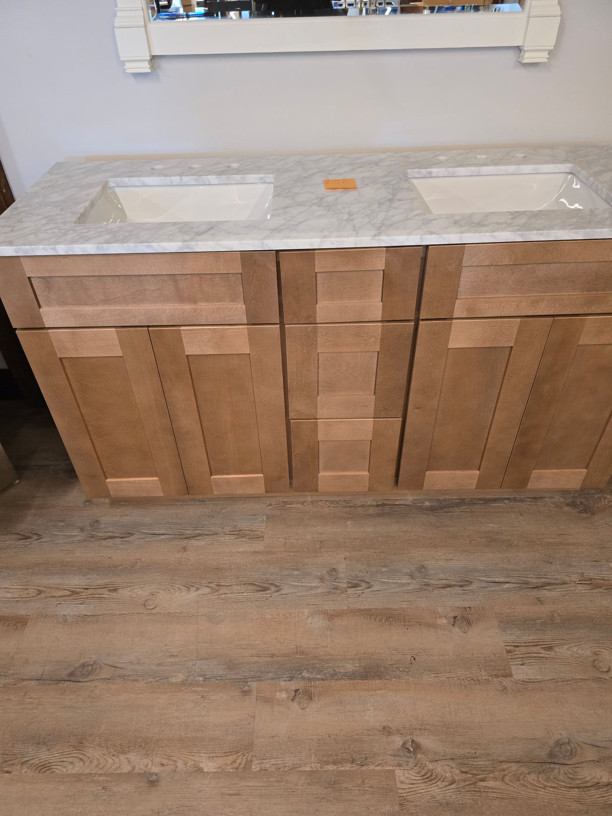 60" Caramel Vanity with Marble Top