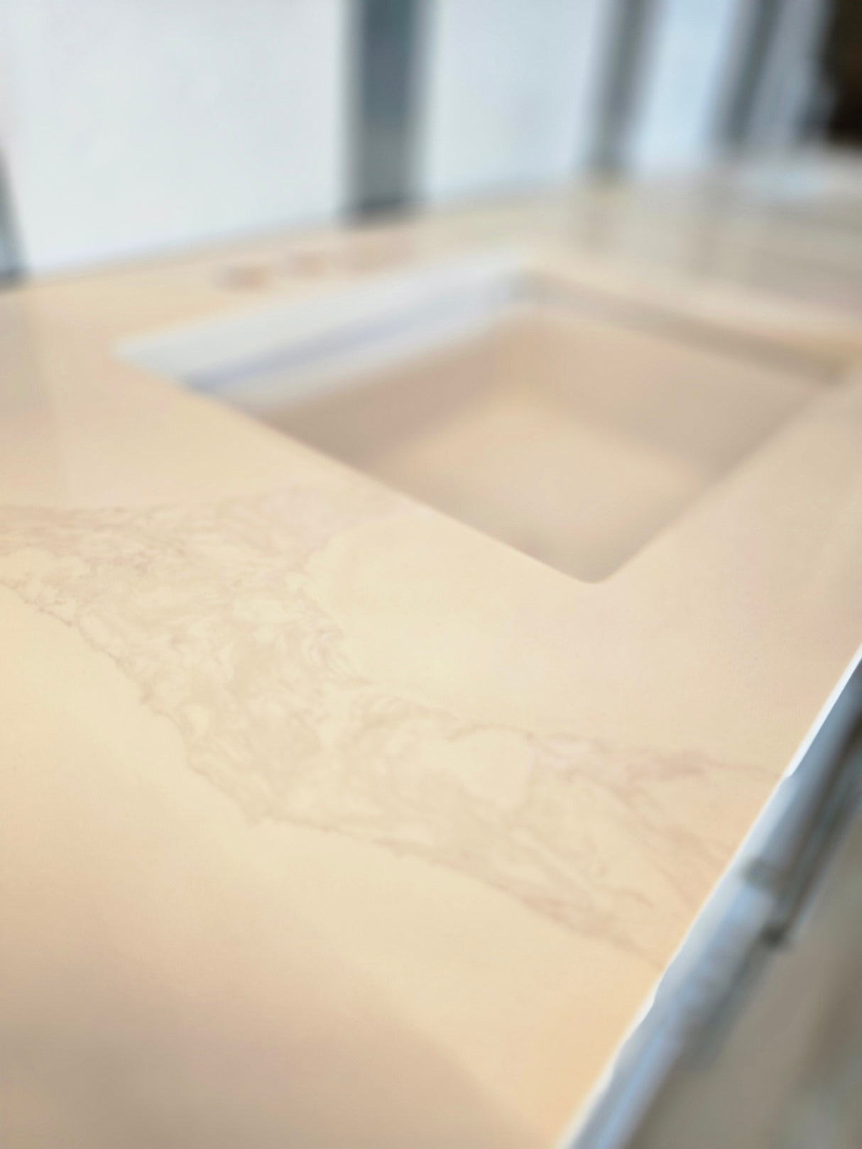 30" Grey Kohler Vanity with Custom Marble Top