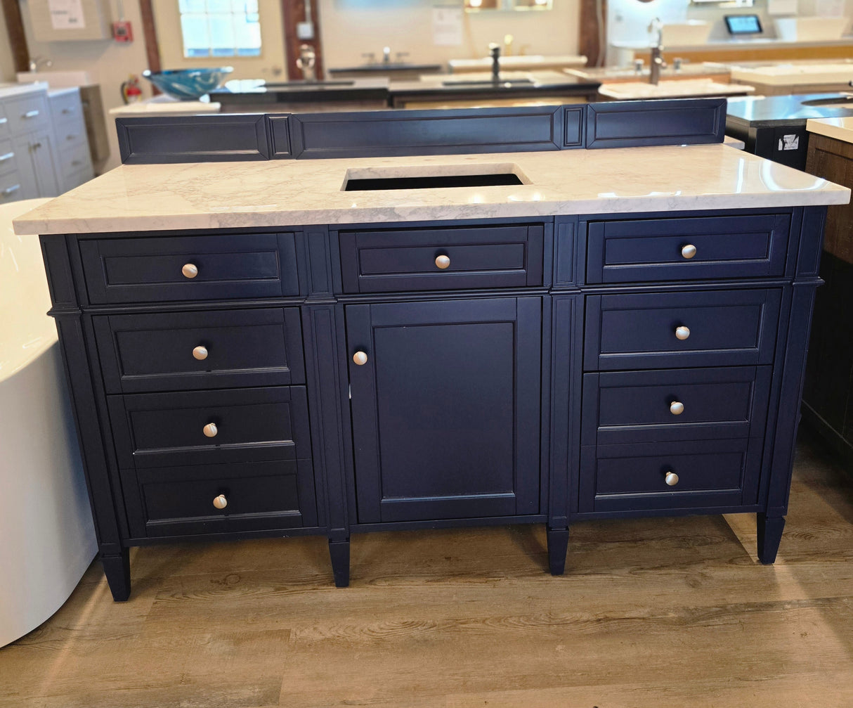 James Martin Vanities Brittany 60" Single Basin Vanity Cabinet w/3CM Top & Mirror