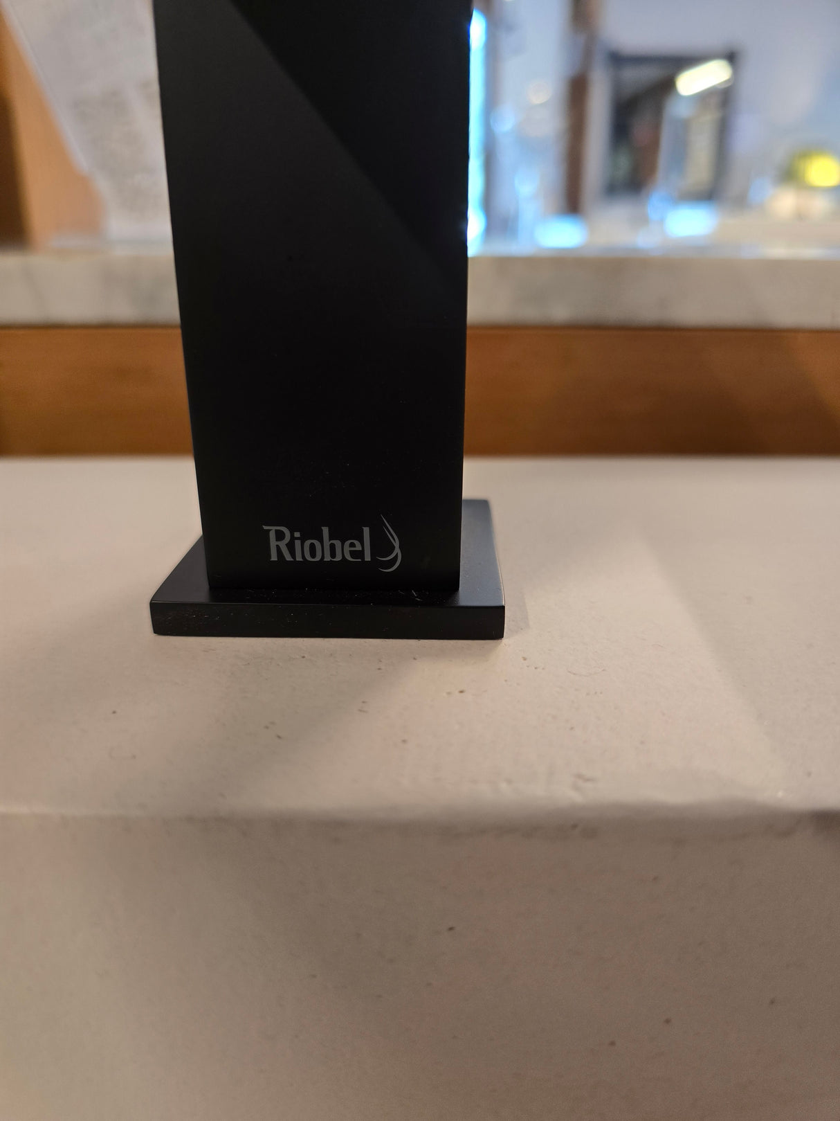 Native Trails 48" Solace Vanity in Midnight Oak with Pearl Shelf, Matte Black Riobel Faucet, and Matching Pearl Top (Showroom Display)