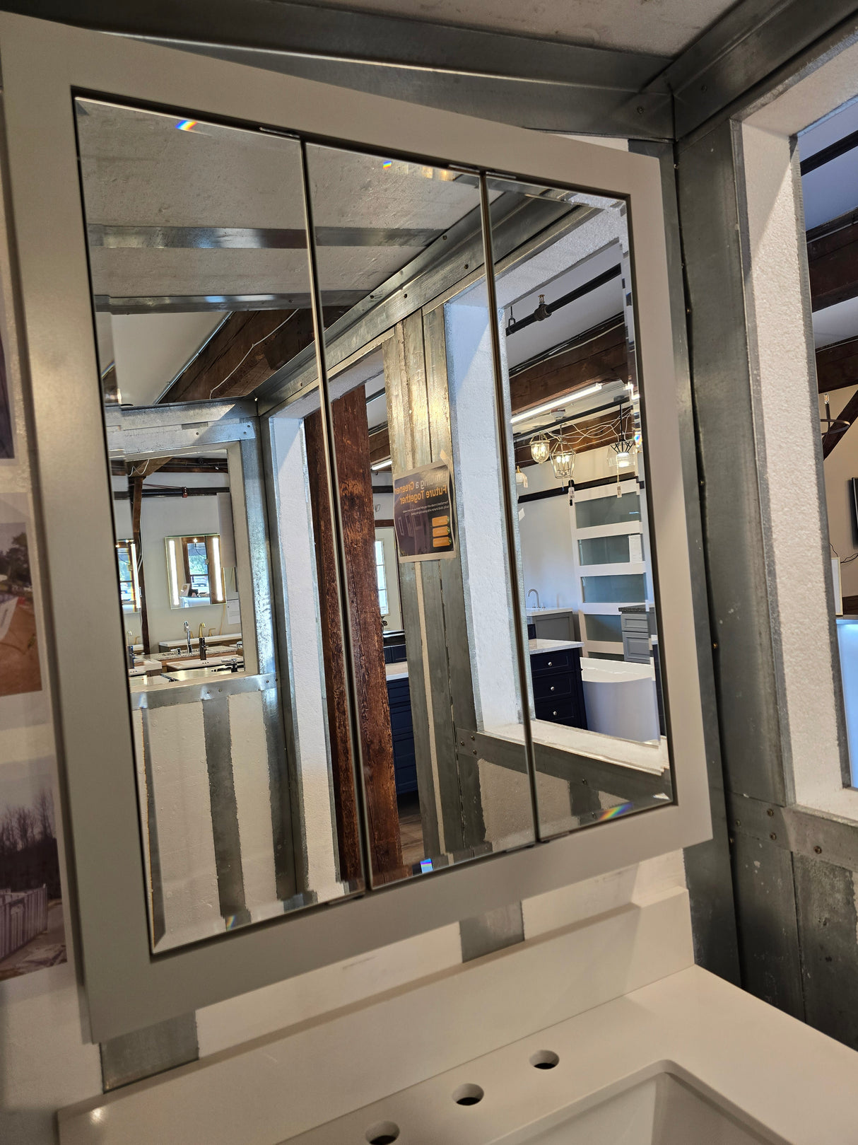 30" Light Grey Bertch Vanity with Quartz Top and Matching Medicine Cabinet