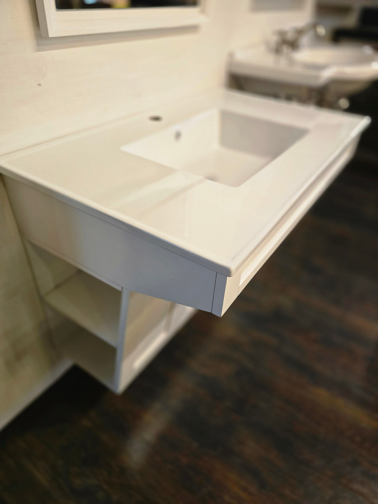 Fairmont Shaker Americana 36" Polar White Wall Mount Vanity /w 37" Swiss Madison top