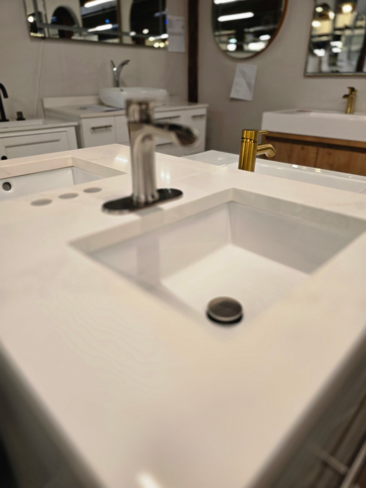 24" Kohler Pale Grey Contemporary Vanity Set with Brushed Nickel Waterfall Faucet