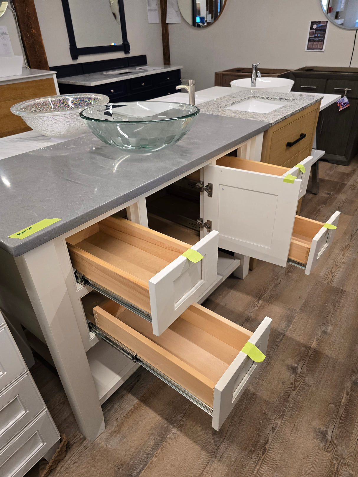 48" JSI Vanity with Custom Polished Grey Slate Countertop