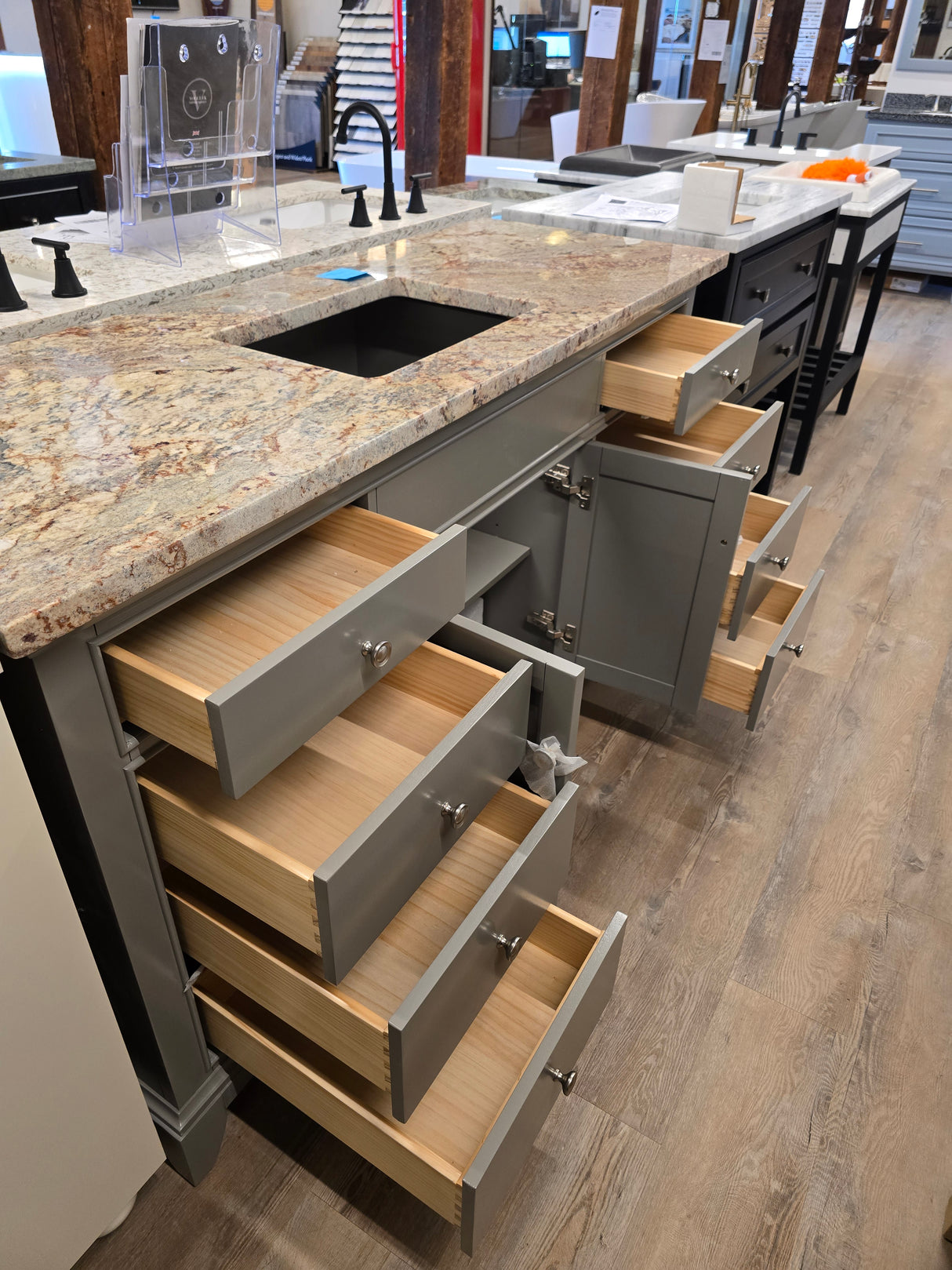 60" Fairmont Designs Medium Grey Vanity with Typhoon Bordeaux Countertop