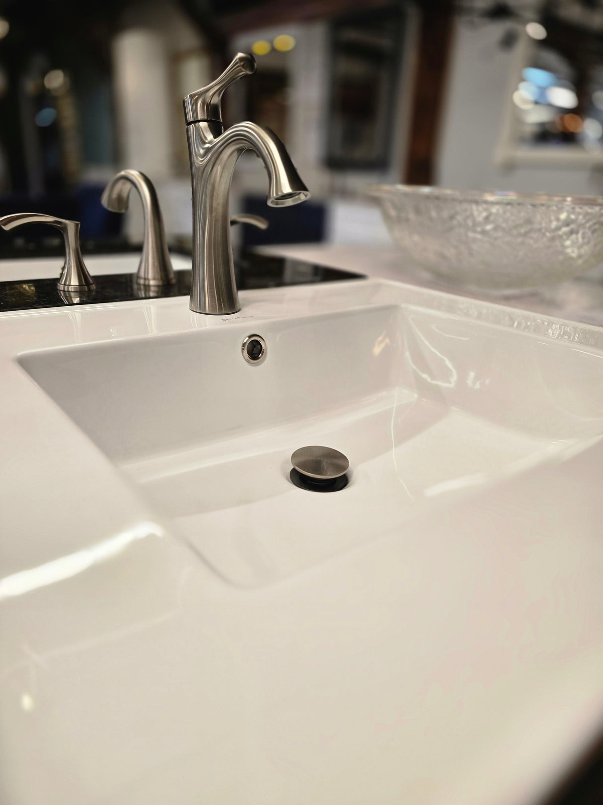 24" Grey Cabtec Vanity Set with Ceramic Top and Brushed Nickel Faucet