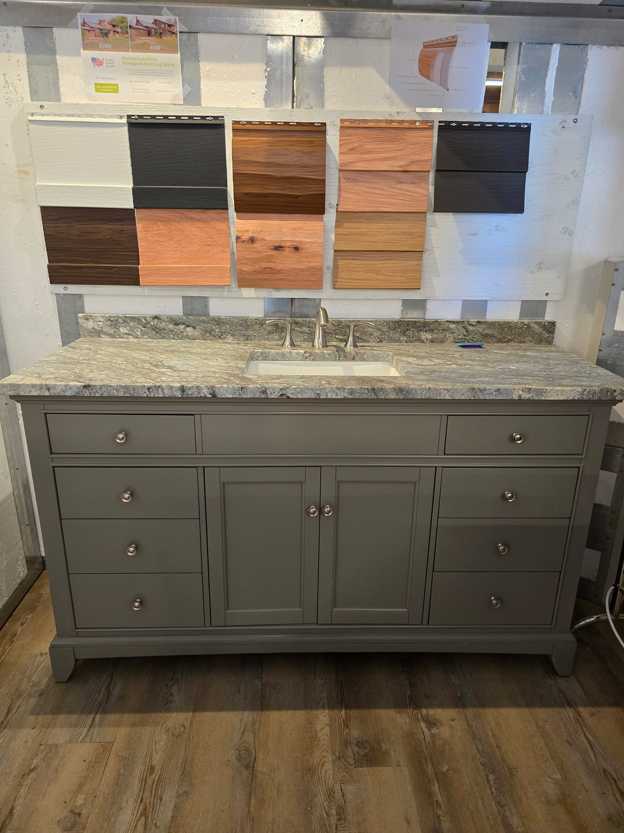 60" Fairmont Designs Vanity with Sahara Sky Granite Top and Gerber Brushed Nickel Faucet