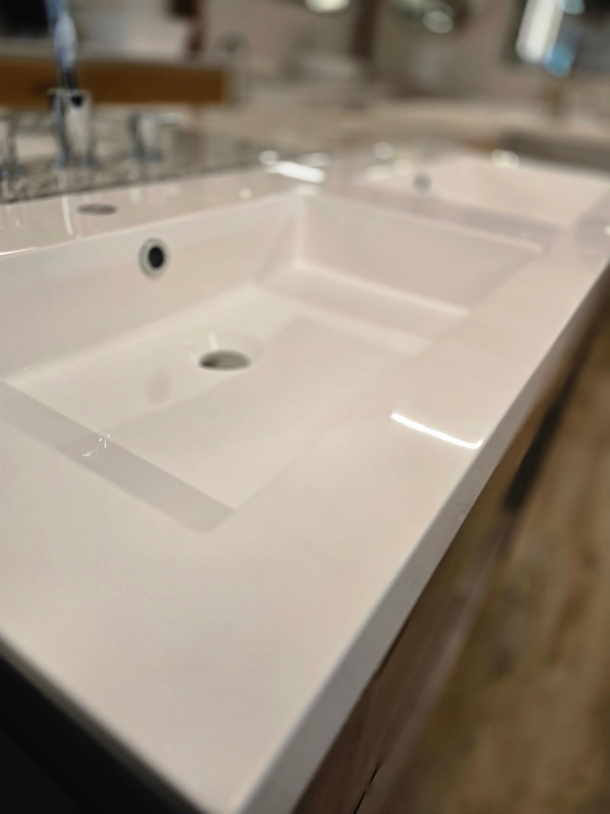 47" James Martin Brooklyn Wooden Sink Console, Platinum Ash w/ White Glossy Composite Countertop