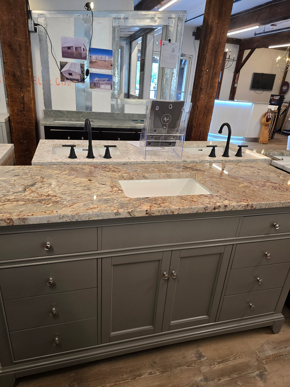 60" Fairmont Designs Medium Grey Vanity with Typhoon Bordeaux Countertop