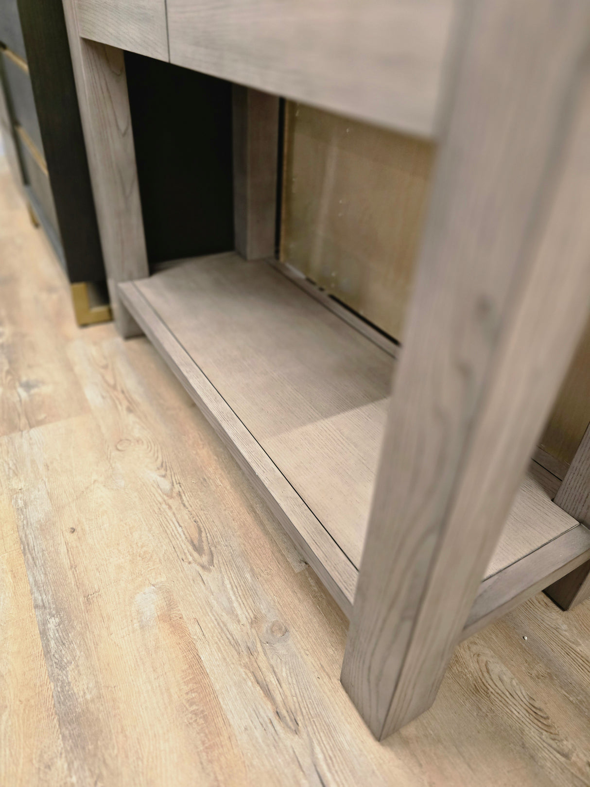 47" James Martin Brooklyn Wooden Sink Console, Platinum Ash w/ White Glossy Composite Countertop