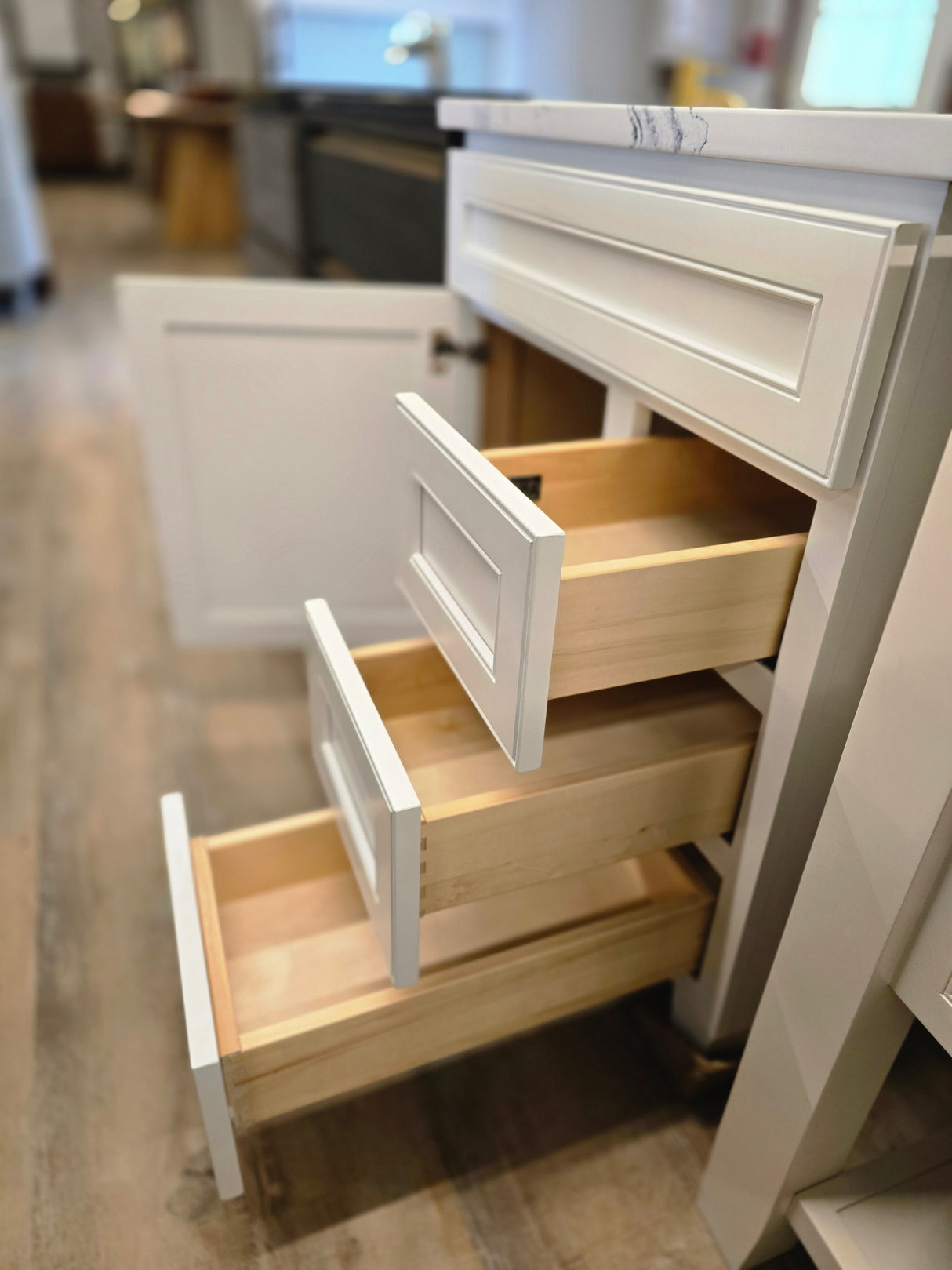 30" Bertch White Shaker Vanity Set with Cambria Portrush Quartz Top