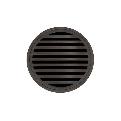 Infinity Drain RND 5-2I 5” x 5” RND 5 - Strainer - Lines Pattern & 2" Throat w/Cast Iron Drain Body 2” Outlet
