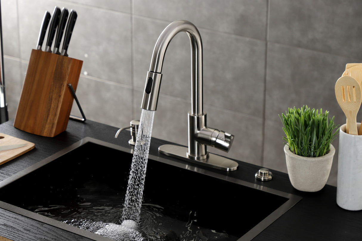 Gourmetier LS8788CTL Continental Single-Handle Pull-Down Kitchen Faucet, Brushed Nickel