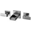 ALFI brand AB1796-BN Brushed Nickel Widespread Wall Mounted Modern Waterfall Bathroom Faucet