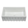 ALFI brand AB3018HS-W 30 inch White Reversible Smooth / Fluted Single Bowl Fireclay Farm Sink