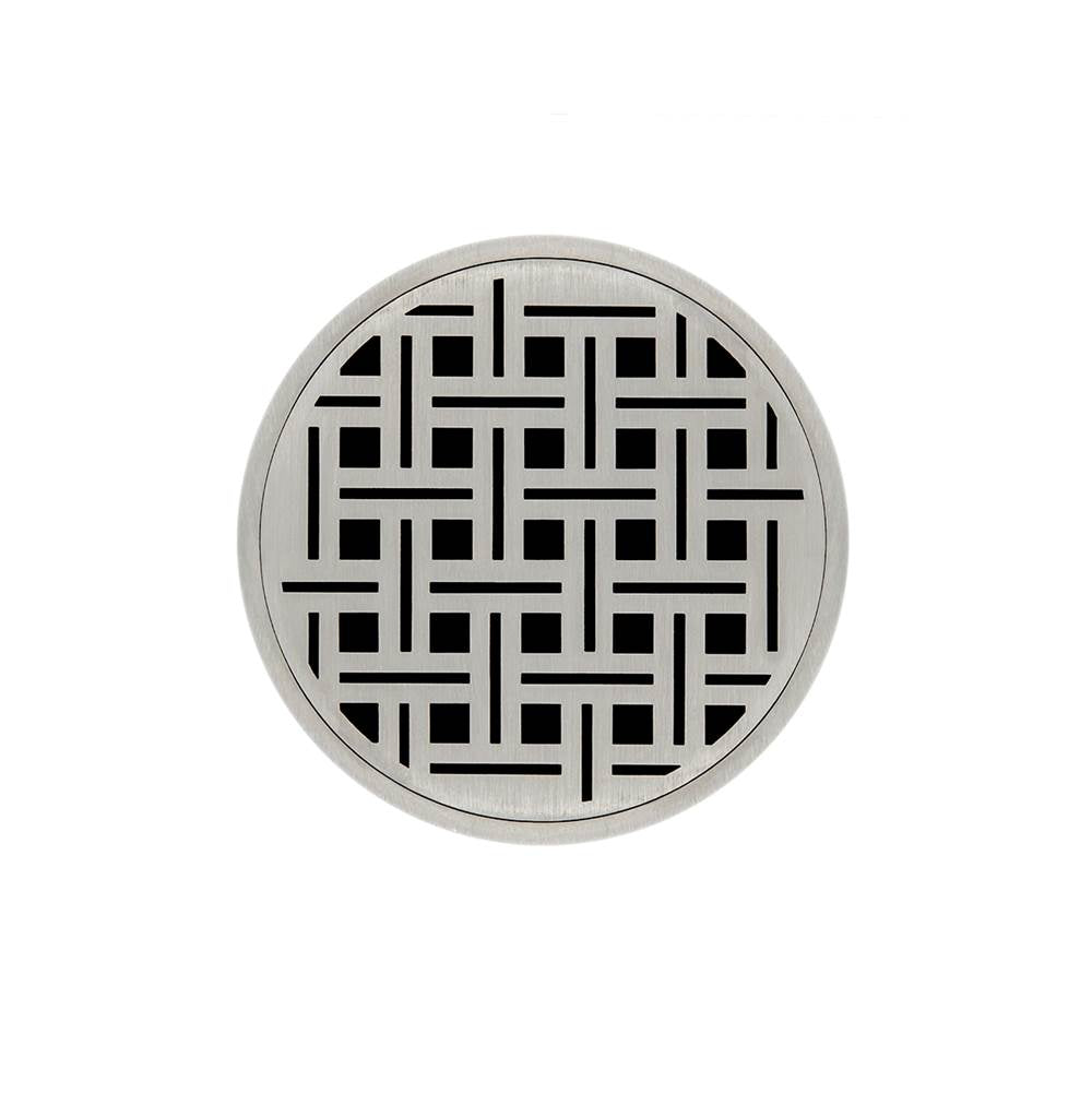 Infinity Drain RVD 5-2P 5” x 5” RVD 5 - Strainer - Weave Pattern & 2" Throat w/PVC Drain Body 2” Outlet