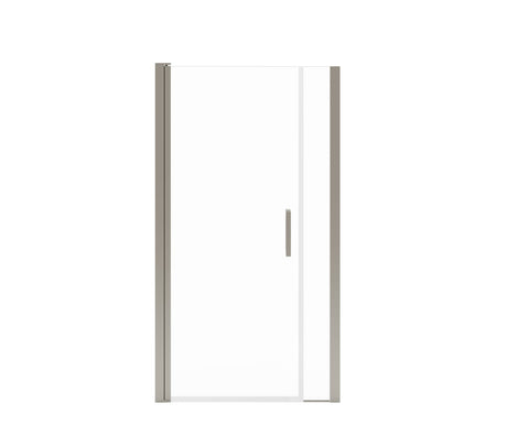 MAAX 138267-900-305-101 Manhattan 37-39 x 68 in. 6 mm Pivot Shower Door for Alcove Installation with Clear glass & Square Handle in Brushed Nickel
