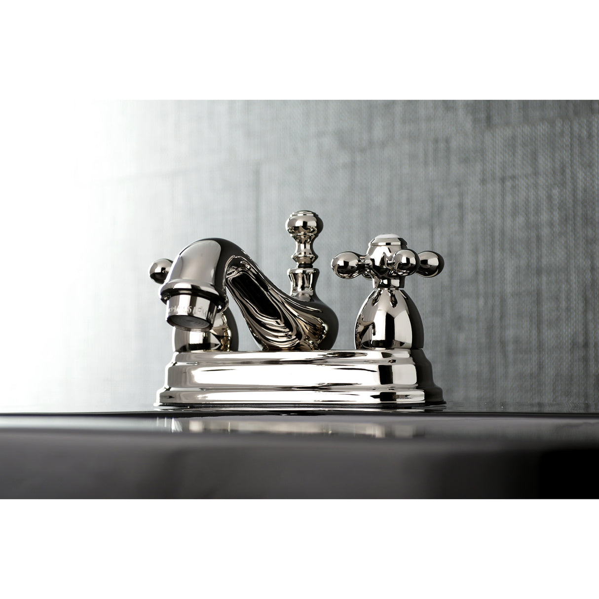 Kingston Brass KS3606AX 4 in. Centerset Bathroom Faucet, Polished Nickel