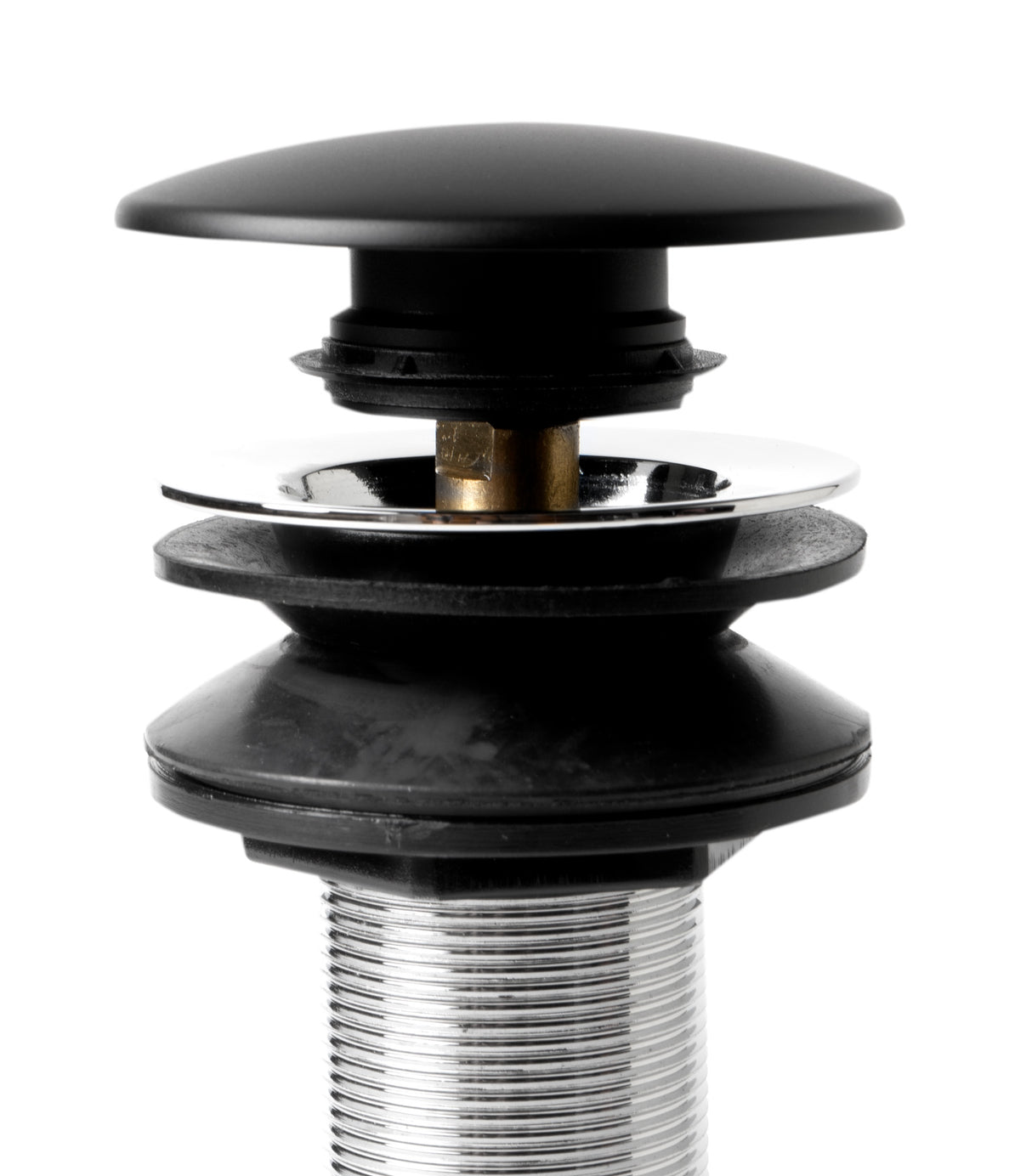 Black Matte Pop Up Drain with Overflow