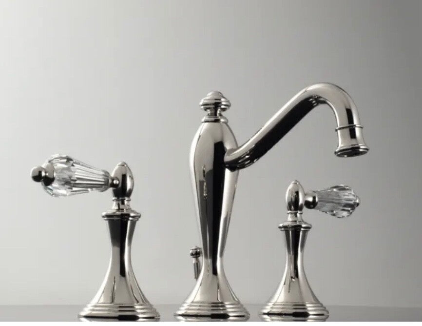 Santec Widespread Lavatory Set In Polished Nickel