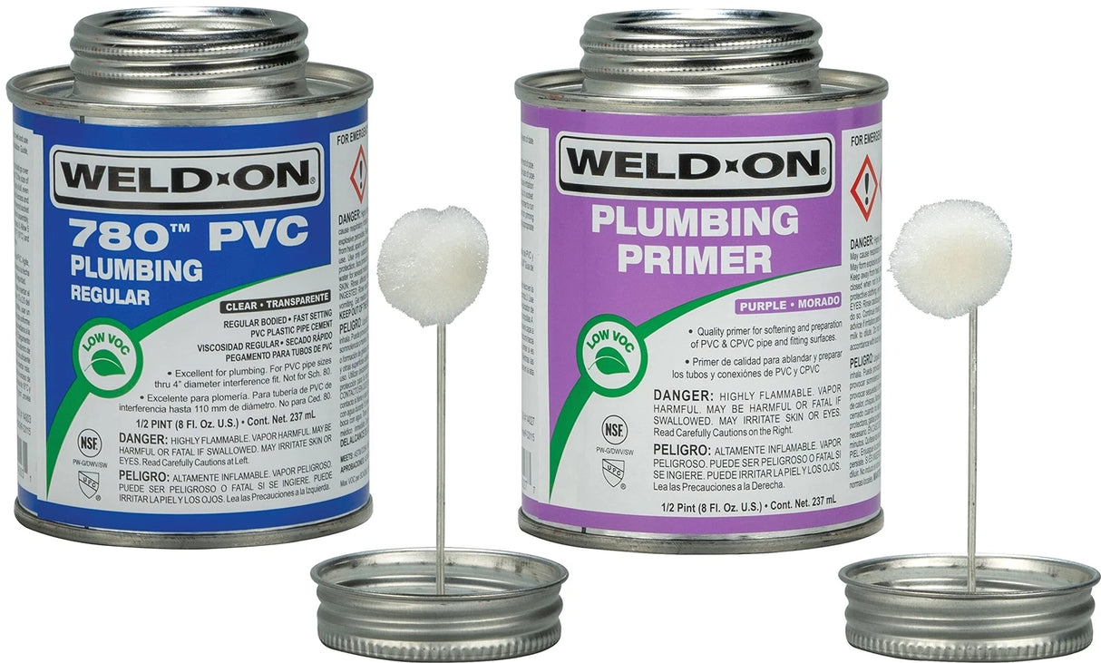 Weld-On 15900 Twin Pack 780 PVC Regular-Bodied Plumbing Solvent Cement and