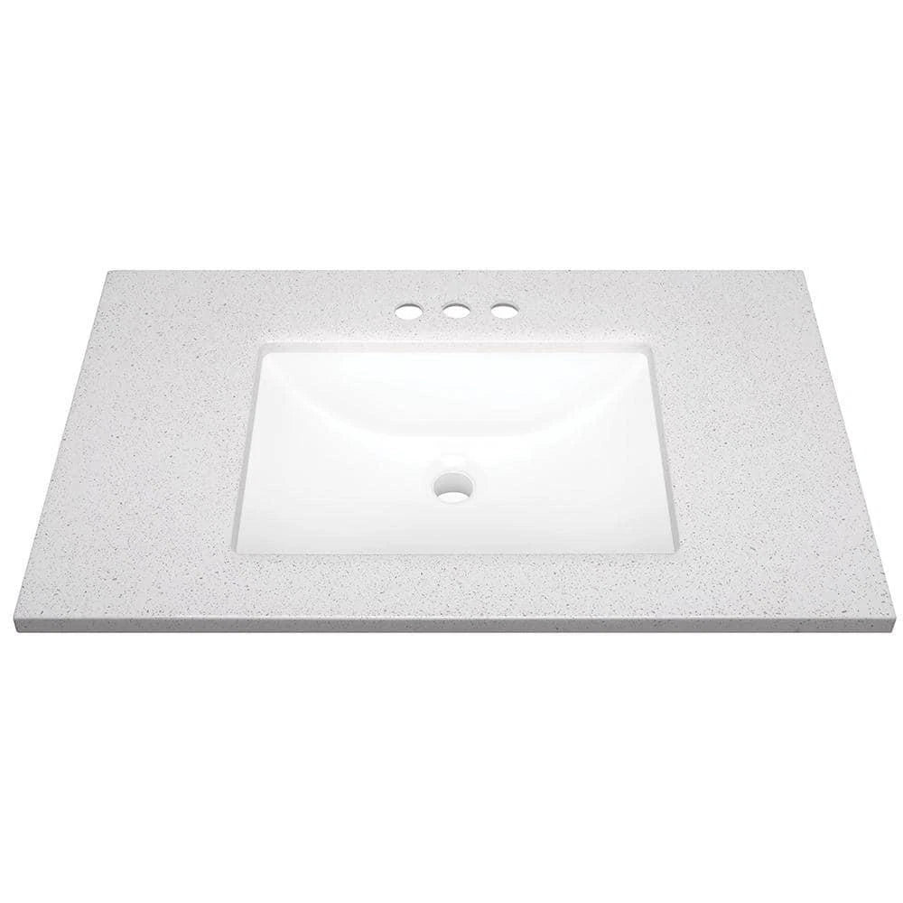 Home Decorators Collection Sedgewood 30.5 in. W x 18.75 in. D x 34.375 in. H Single Sink Bath Vanity in Dove Gray with Arctic Solid Surface Top PPLNKDVR30D