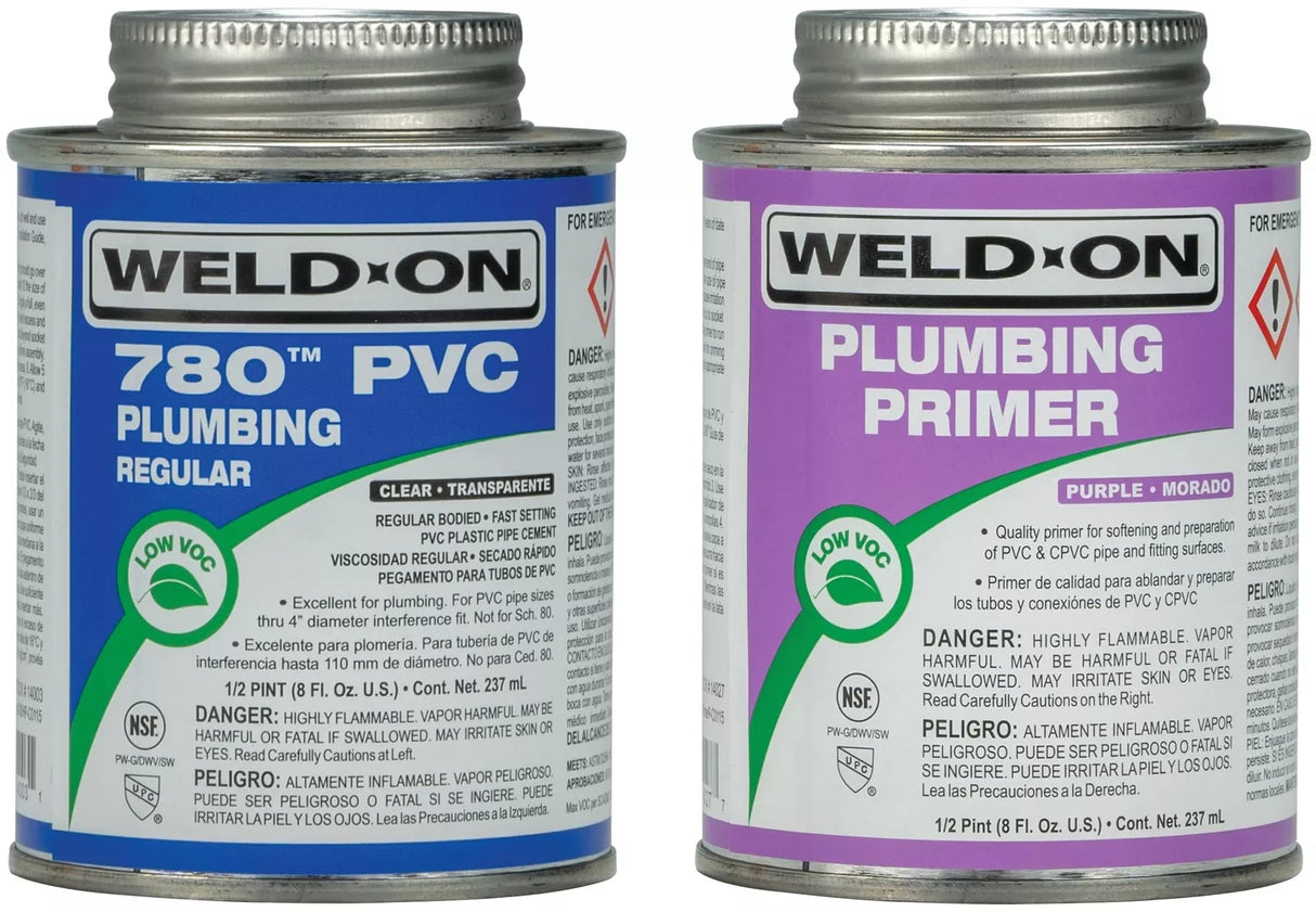 Weld-On 15900 Twin Pack 780 PVC Regular-Bodied Plumbing Solvent Cement and