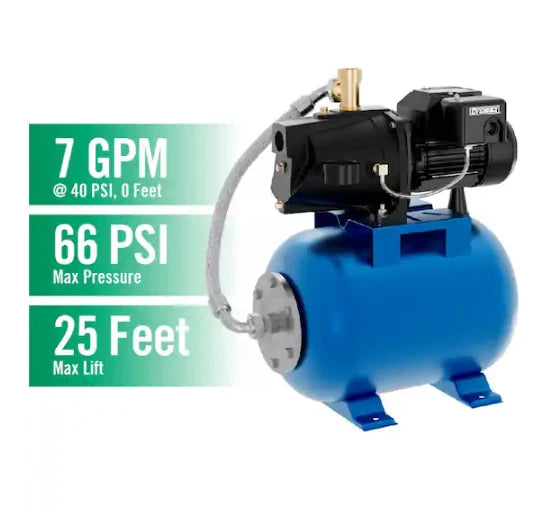 Everbilt AUTOJ100A2 1/2 HP Shallow Well Jet Pump With 6 Gal. Tank