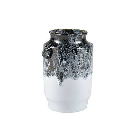 Elk S0017-9733 Gallemore Vase - Black and White Glazed