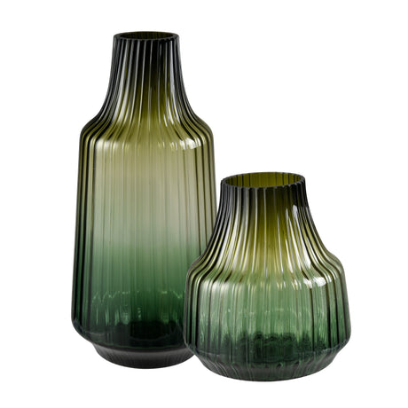 Elk S0047-12116 Velasco Ribbed Vase - Large Green Ombre