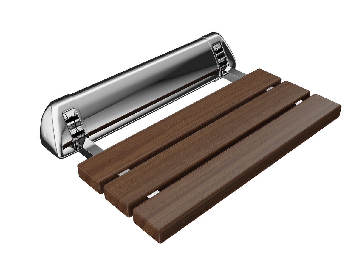 Kind 20 in. Teak Wall Mounted Folding Shower Seat SS-K-CH