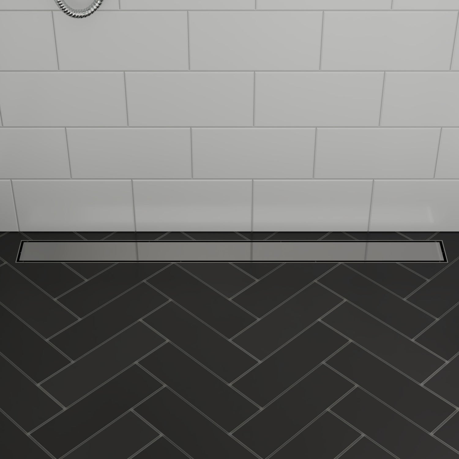 ALFI brand ABLD36B-PSS 36" Modern Polished Stainless Steel Linear Shower Drain with Solid Cover