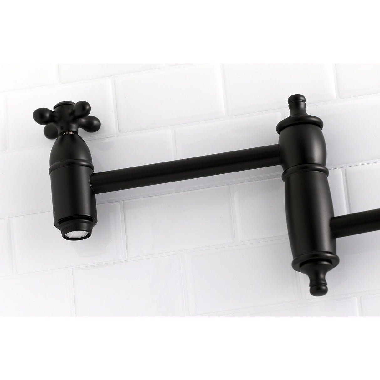 Kingston Brass KS3100AX Restoration Wall Mount Pot Filler Kitchen Faucet, Matte Black