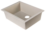 ALFI brand AB2420UM-B Biscuit 24" Undermount Single Bowl Granite Composite Kitchen Sink