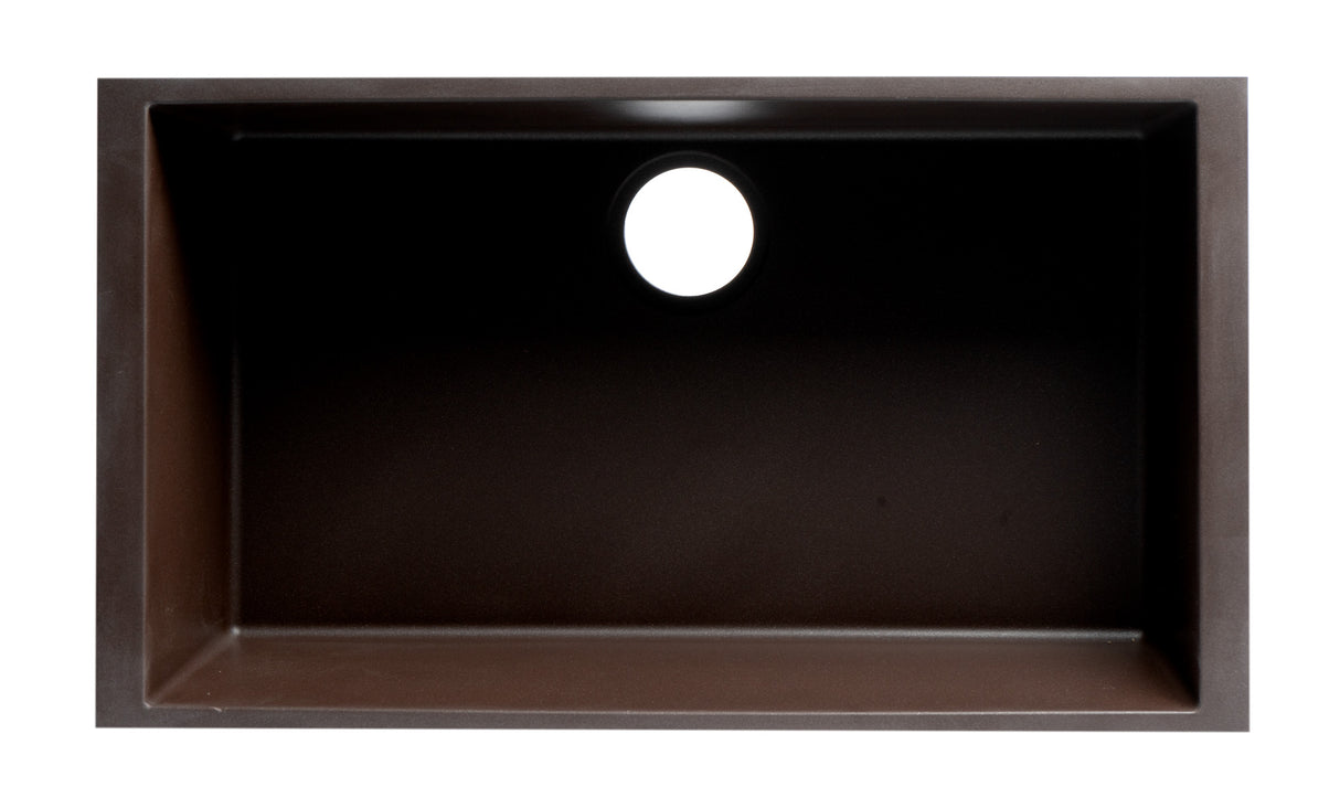 ALFI brand AB3020UM-C Chocolate 30" Undermount Single Bowl Granite Composite Kitchen Sink