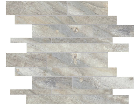 Anatolia Tile Evolution Sand Random Strip Matte Porcelain Mosaics. 1 Sheet = .96 Sq. Ft. 4501-0101.0 (69-201)  - premium natural stone mosaic tile from Anatolia Tile, available at PoshHaus showroom in Keene, NH