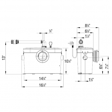 Saniflo Saniaccess 2 Macerator & Round Toilet Kit