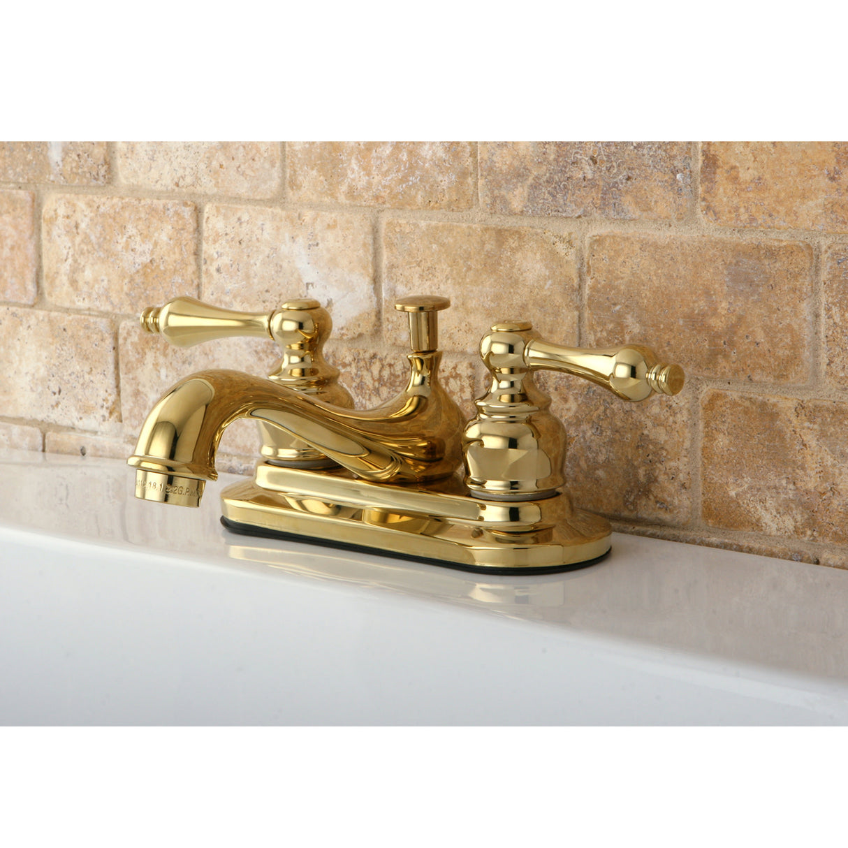 Kingston Brass KB602AL Restoration 4 in. Centerset Bathroom Faucet, Polished Brass