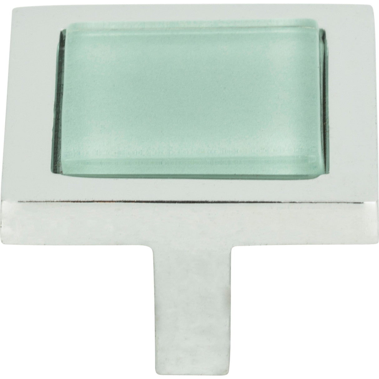 Atlas Homewares Spa Green Square Knob 1 3/8 Inch Polished Chrome